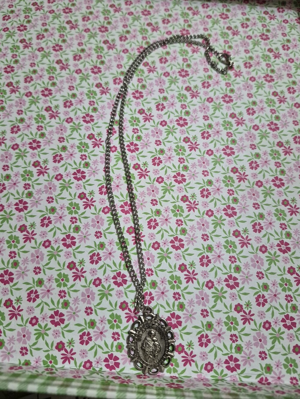 Silver Tone St Anthony Pray For Us Necklace